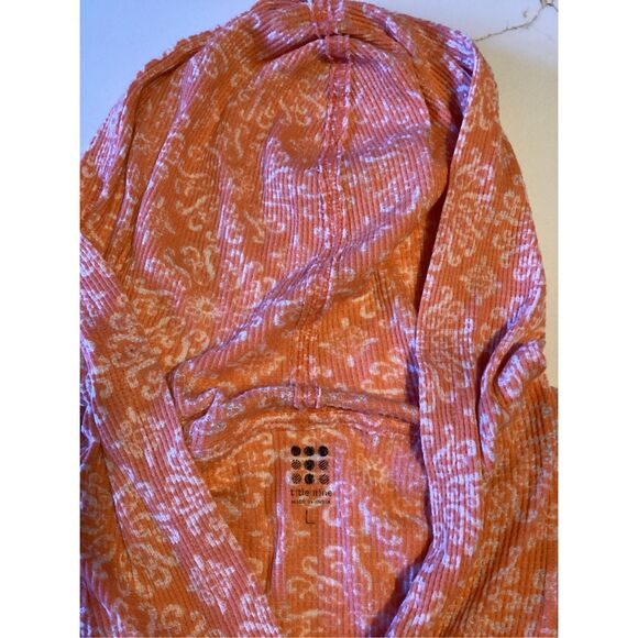 Title Nine Waffle Weave Hoody Hoodie Sz L Orange - Picture 2 of 5